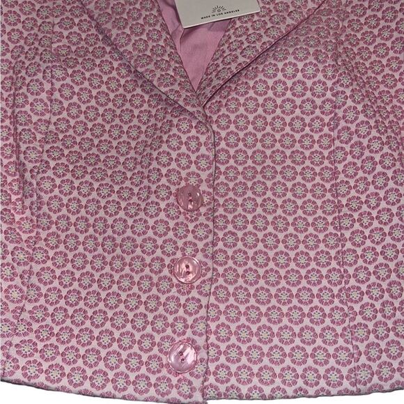Show Me Your Mumu Pink Daisy Jacquard Floral Crop Jacket Size M NWT - Picture 5 of 12